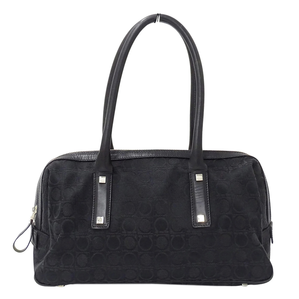 Salvatore Ferragamo Ferragamo handbag for women, brand name, canvas, black, G...